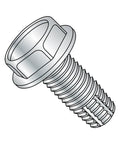 Hardcore Steel Thread Cutting Screws Feature Zinc Coated Finish And Hex Washer Heads With Type F Points To Dig Straight Into Sheet Metal Or Plastic No Problem 5/16 Inch By 2 Inch Long Includes Ten Badass Fasteners - Close-up view of hex washer head screw.