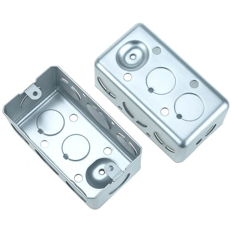 Electrical Box 12 Pack 4 By 2 Inch, 13 Cubic Inches, Deep One And Seven Eighths Inch, Galvanized Steel, Ten Seven Eighths Inch Knockouts