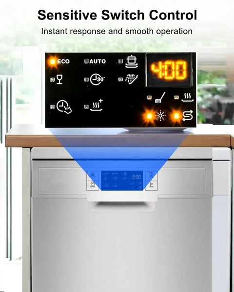 Dishwasher Control Button Assembly And User Interface Panel Replacement For FFID Series Models showing digital display and buttons