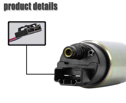 Close-up of In Tank Electric Fuel Pump With Installation Kit For 12V Vehicles, 100 LPH At 43 PSI, 38mm Compact Design showing connector.