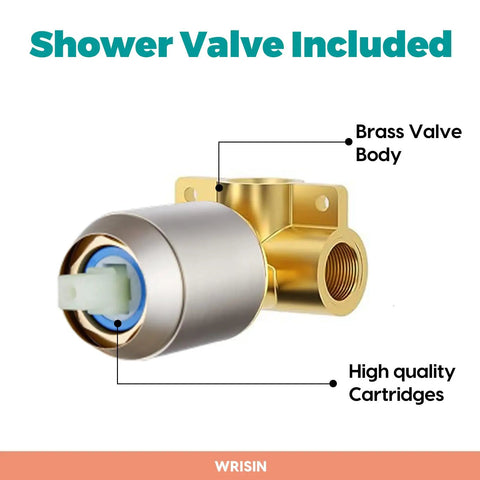 Heavy Duty Brushed Nickel Shower Faucet Set With High Pressure 6 Inch Rain Showerhead And Rock Solid Valve Kit For Straight Up Luxury Bathroom Renovations And Remodels