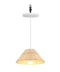 Kiven Instant Light Conversion Kit for 4/5/6inch Hole, 1-Light Glass Farmhouse Lighting with rattan shade and E26 socket.