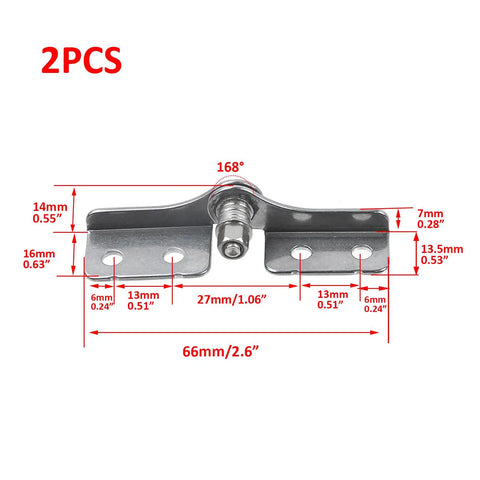 No Hassle Stainless Steel Flip Hinge Damper Set Two Pack showing dimensions and design for kitchen cabinets and furniture doors.