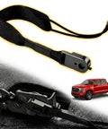 7075 Aluminum Back Seat Latch for Ford F Series 2009+, shown with installation detail and F150 image for quick release use.