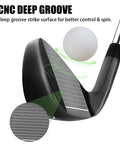Close-up of Men's 9-Piece Golf Iron Set With Steel Shafts for Right-Handed Players, showcasing CNC deep grooves.