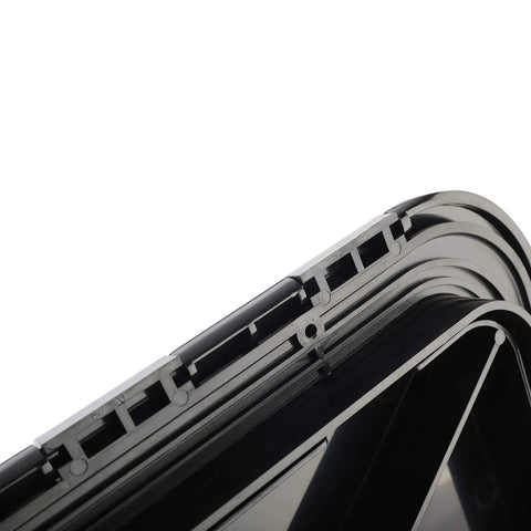 Heavy Duty Black Marine Boat Deck Access Hatch Cover With UV Stabilized ABS Lid And Low Profile Base angled view showing hinge and lid detail.