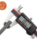 Caliper measuring Heavy Duty 15 Foot Security Cable With Loops 10mm Braided Steel Cable Cut Resistant Weatherproof