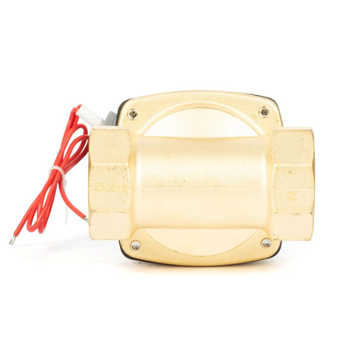 Solid Brass Solenoid Valve 1.5 Inch 24V DC Normally Closed With Viton Seal Durable High Temp Resistant For Gasoline Diesel Oils.