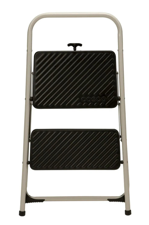 Two Step Folding Step Stool For Home Use Lightweight Gray Grab And Go Height Helper With Non Marring Feet Slip Resistant Step