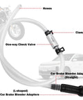 One Man Brake Bleeding Kit Hose With One Way Check Valve Clamp And Bleeder Adapter Translucent Soft Hydraulic Hose