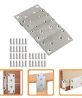 10 Pc Flat Corner Brace Plates For Furniture With Screws, Stainless Steel Mending Plates, No Fuss Upgrade, Easy Install Silver Brackets