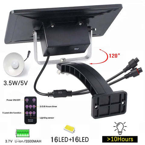 Solar Pendant Lights With Dual LED Bulbs, IP65 Waterproof Outdoor Dusk To Dawn Auto Lamp With Remote Control components.