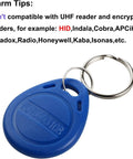 125KHz EM RFID Key Fob Read Only Proximity Cards Blue Pack Of 100 For Standard EM ID Access Readers Not HID Non Programmable Keychain Tags Budget Friendly For Office School Or Facility Entry Durable And Easy To Carry.
