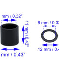 Two Pack Skateboard Bearing Spacers And Speed Washers Set Metal Longboard Hardware dimensions showing 8mm and 11mm sizes