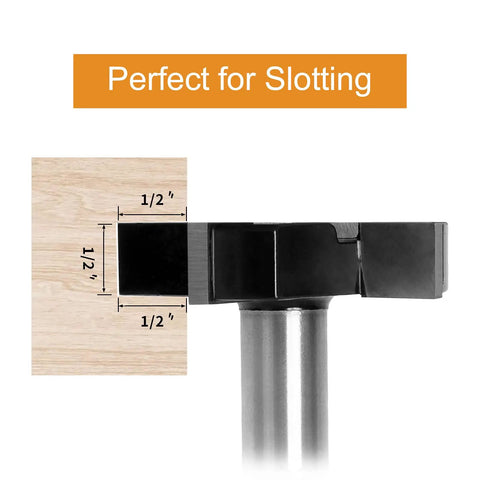 Four Flute CNC Spoilboard Surfacing Router Bit With Half Inch Shank And Two Inch Cutter Diameter For Slab Flattening And Wood Milling Carbide Planer Router Bit With Anti Kickback Design And Heat Resistant Coating