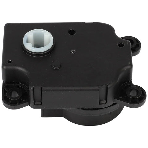 No Fuss Direct Fit HVAC Blend Door Actuator, black plastic motor with electrical connector, used for climate control in vehicles.