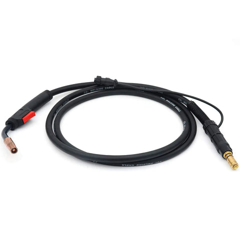 Lincoln 100Amp MIG Welding Gun Stinger 10Ft Replacement for Magnum 100L K530-6 ready to feed torch coiled on white surface