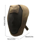 Rugged Fencing Face Shield With Ventilated Alloy Mesh Full Coverage Headgear For Outdoor Practice And Competition Steel Netting And Cloth Reinforcement Maximum Safety And Comfort For Serious Practice product showing side view with dimensions
