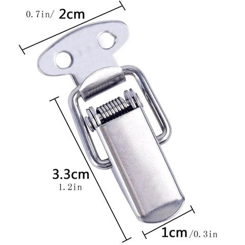 12 Pack Toggle Latches Spring Loaded Clamps for Cabinets Boxes Crates and Cases, dimensions 3.3cm x 2cm x 1cm, silver color