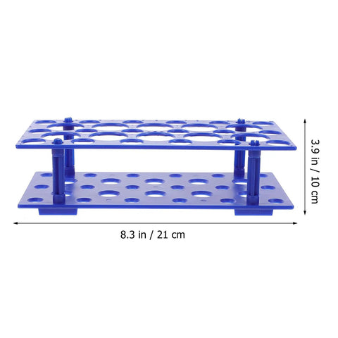 Two Piece Detachable Centrifuge Tube Holder Rack For 15ml And 50ml Tubes With 18 Hole And 10 Hole Configurations, Durable Plastic Test Tube Stand For Lab, Education And Research, Easy Assembly, Random Color shown with dimensions