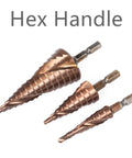 Heavy Duty HSS M35 Cobalt Step Drill Bit Set 4 To 12 And 32mm Sizes Creates Clean Holes In Steel With Hex Shank For Serious Pros, hex handle
