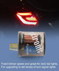 Universal 12V 2 Pin LED Flasher Relay For Turn Signals And Hazard Lights Two Pack Electronic Blinker Module With Max 20 Amp Capacity Your Must Have Pick For Car Truck Motorcycle Custom Wiring And DIY Projects on 12V car tail light