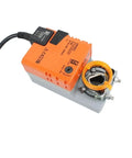 Rock Solid Lm230ax Damper Actuator Delivering Five Newton Meter Torque For Hvac Climate Control Systems view of orange actuator with mounting ring.