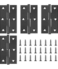 Rotating Concealed Door Hinges Set 20 Pieces Black Stainless Steel Folding Butt Cabinet Hardware With Screws Easy To Install