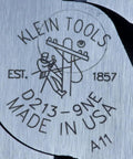 Close-up of 9 Inch High Leverage Linesman Pliers For Copper Aluminum And Soft Metals, showing Made in USA text and logo engraving.