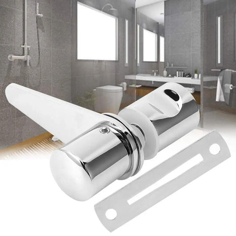 Heavy Duty Glass Door Latch For Bathroom And Shower Featuring A Dead Simple Drill In Install, polished 304 stainless steel finish.