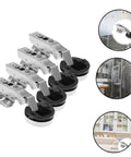 Hydraulic Glass Door Hinges 4 Pack For Frameless Cabinets And Cupboards With Soft Close Damping Silver Finish Durable Cold Rolled Steel Construction