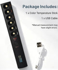 Package contents of Dope Rechargeable Color Temperature Light Wand For Photography And Video with USB cable and features.