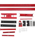 Hella Heavy Duty 12 Ton Hydraulic Shop Press With Reinforced H Frame And Adjustable Plates for bending parts, includes red components.