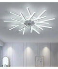 Sleek Modern Indoor Ceiling Fan With Integrated Led Chandelier And Wireless Remote Control For Living Room Or Master Bedroom Stylish Black Large Pendant Light That Totally Slaps, featuring an intricate design with multiple LED strips.