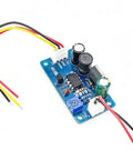 170V DC High Voltage Boost Converter for Vacuum Tubes and Nixie Clocks Drives, blue PCB with wires and components.