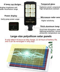 Rock Solid Solar Flood Lights With Motion Sensor And Pocket Remote Waterproof Outdoor Yard And Driveway Bulbs Quick Adjust Bracket Mount For Hassle Free Install with detailed lamp cup designs and solar panel.
