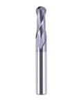SpeTool 14412 ball nose carbide end mill with 3/8 in shank, double flute, front view