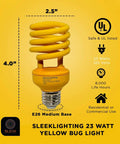 Black Light 23 Watt Spiral CFL Bulbs 120V E26 Base UL Approved Energy Saver Pack Of 4 For Party Glow Indoor Outdoor Night Fun