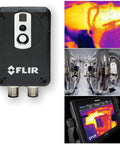 AX8 Thermal Monitoring Camera For Boats And Yachts, Infrared Thermal Imaging For Marine Surveillance, showing device and thermal views.