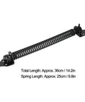Heavy Duty Self Closing Gate Spring Kit For Outdoor Fence Adjusts Carbon Steel Retractor Tool Stops Animals And Locks Automatically, 36cm black