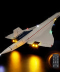 LED Lighting Kit for LEGO Concorde 10318 Aircraft, Lit Up Upgrade With RC Style Adjustable Lighting Modes, model not included
