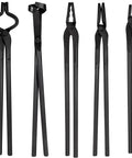 Forging Tongs Set For Knife Making And Blacksmithing, 5 Piece Kit Includes Flat Jaw Tongs, Square Jaw Tongs, Bolt Tongs, Blade Tongs, And Wolf Jaw Tongs For Metalworking, Heavy Duty Forged Steel With Rust Resistant Linseed Oil Finish