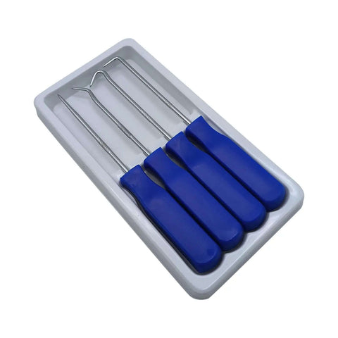 4 Piece Hook And Pick Tool Set Pro Grade Stainless Steel With PVC Ergonomic Non Slip Handles For Coffee Machine Repair