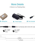 UL Listed 12V 3A Power Supply Charger Adapter 100 240V AC Input To DC 12V 36W All Purpose Universal Switching Transformer Converter With 5.5 x 2.1 mm And 5.5 x 2.5 mm Plugs High Efficiency Low Noise Overload And Short Circuit Protection, packing box and connector