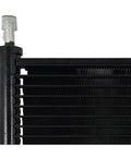Heavy Duty Transmission Oil Cooler Perfect For Hyundai Tucson 2005-2009 Featuring 2.0L And 2.7L Engines close-up of black metal fins and inlet tube