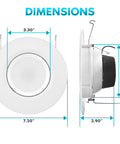 Sleek 5 And 6 Inch Gimbal LED Recessed Can Lights 16 Pack dimensions showing 3.30" and 5" sizes.
