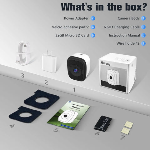 No Monthly Subscription 2.5K Window Camera With Full Color Night Vision AI Smart Motion Detection Dual Band WiFi 6 2.4GHz And 5GHz Easiest Setup box contents