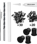Heavy Duty One Inch Wall Grommet Cable Pass Through Kit For Starlink Routers And Ethernet Adapters Smooth Masonry Routing Bushings with tools and accessories