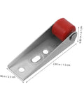 Heavy Duty Silent Sliding Door Wheels For Barn Gates Smooth As Butter Roller Guides, metal bracket with red roller.