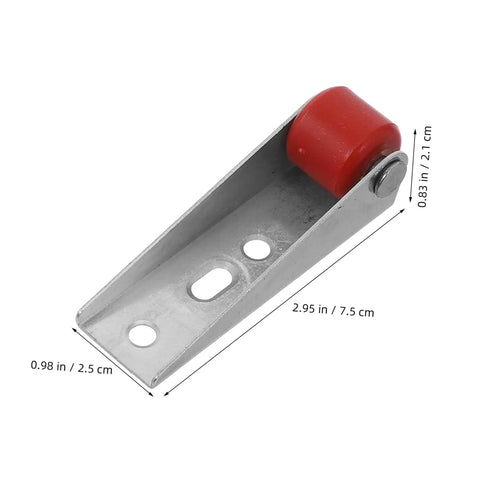 Heavy Duty Silent Sliding Door Wheels For Barn Gates Smooth As Butter Roller Guides, metal bracket with red roller.